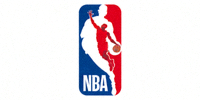 NBA美国职业篮球联赛标志 - 红蓝篮球运动员剪影